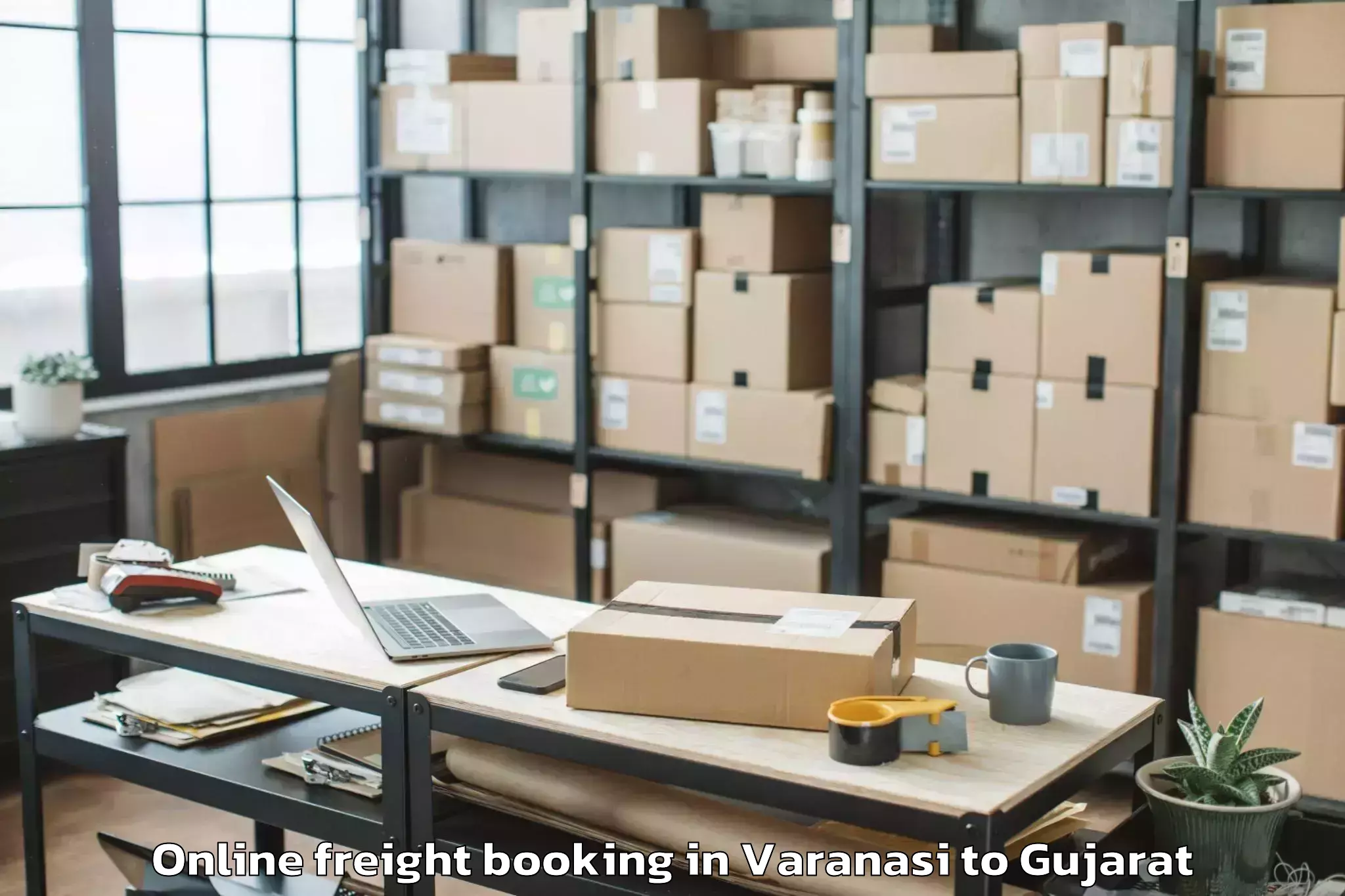 Expert Varanasi to Lodhika Online Freight Booking